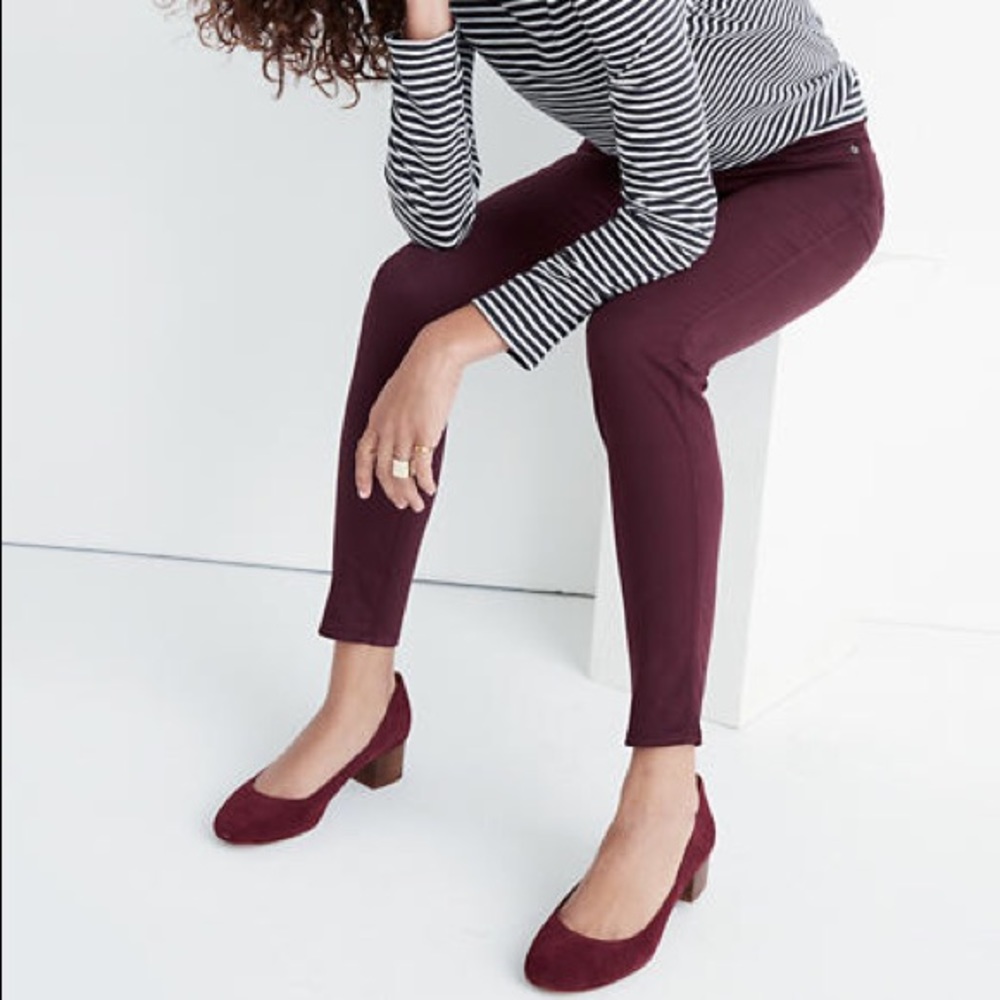 Madewell Maroon Skinny Skinny Jeans